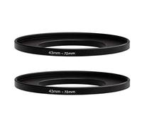 (2 pz) 43-72 MM Step Up Ring Adapter, 43 mm a 67 mm Anello di Stepping Up Femminile 43 mm Maschio 72 mm Anello per Obiettivo Fotocamera DSLR e ND UV CPL Filtri Infrarossi