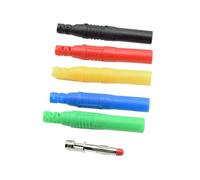 2 pz 4mm Spina A Banana Maschio Dritto Filo Isolato Connettori A Saldare Spina di prova dello strumento misuratore di tensione ad alta corrente(2pcs red)
