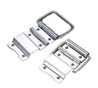 2 pz 6 Fori Supporto Cerniera con Anello Argento/Metallo Nero Flight Case Cassetta Degli Attrezzi Cerniera for Valigia Bagagli Air Box accessori 60*35mm(Silver 2pcs)