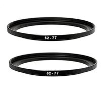 (2 pz) 62-77MM Step-Up Anello Adattatore, 62mm a 77mm Anello Filtro Step Up 62mm Maschio 77mm Femmina Stepping Up Anello per Obiettivo Fotocamera DSLR e ND UV CPL Filtri Infrarossi Copia
