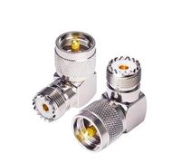 2 pz Ad Angolo Retto UHF PL259 Spina Maschio A SO239 Femmina Martinetti RF Adattatore Coassiale Connettore di Rame