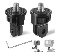 2 Pz Adattatore per Treppiede, Adattatore a Rosetta con Regolazione a 360°, Supporto Telecamera in Alluminio da 1/4 Pollice per GoPro Sjcam Accessori Fotocamera, con 2 Chiavi