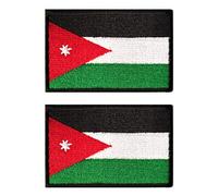 2 PZ AliPlus Bandiera Giordania Patch Ricamo Tattica Militare Patch Gancio e Loop per Zaini Cappelli Giacche