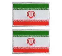 2 PZ AliPlus Iran Bandiera Patch Ricamo Tattica Militare Patch Gancio e Loop per Zaini Cappelli Giacche