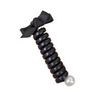 2 pz Arco Elastici In Gomma for Le Donne Ragazze Filo del Telefono Legami Dei Capelli Anello A Spirale Bobina Hairbands Porta Coda di Cavallo Accessori(Bow- black)