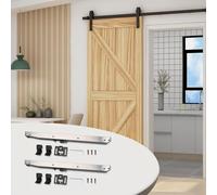 2 pz Argento Soft Close Meccanismo per Ammortizzatore Scorrevole Barn Door Hardware Track Set Avere Nodrill Installazione e Sshape Ganci Compatibile