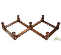 2 PZ ATTACCAPANNI APPENDIABITI ESTENSIBILE 40CM A MURO PARETE 7 GANCI COL. NOCE