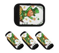2 pz bagagli maniglia avvolge cuscino bagagli identificatore per accessori da viaggio borsa, Barile d'oro del Leprechaun di San Patrizio, one sizex4