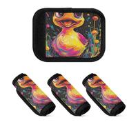 2 pz bagagli maniglia avvolge elastico valigia accessori per valigie, Stampa artistica colorata con anatra, one sizex4