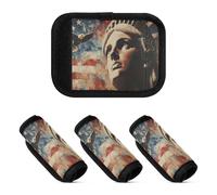 2 pz bagagli maniglia avvolge morbido robusto borsa da viaggio accessorio per borsa da viaggio aeroporto, Bandiera del giorno dei presidenti USA e Lady Liberty, one sizex2