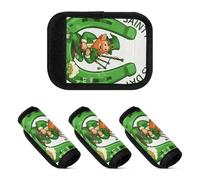 2 pz bagagli maniglia avvolge neoprene bagagli accessori per valigie, St. Patrick's Day Leprechaun Bagpiper Horseshoe, one sizex4