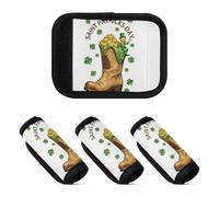 2 pz bagagli maniglia avvolge San Patrizio Leprechaun Cowboy Boot monete d'oro neoprene bagagli maniglia identificatore per valigia borsa da viaggio