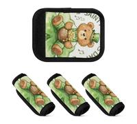 2 pz bagagli maniglia avvolgente morbida comoda bagagli maniglia ID wrap per valigia borsa da viaggio, Giorno di San Patrizio Teddy Bear Leprechaun, one sizex4