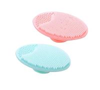 2 Pz Bagno Viso Pulizia Silicone Pennello Pelle Comedone Pore Cleaner Massaggiatore Scrubber Viso Esfoliante Pad