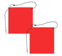 2 pz Bandiera segnalazione rossa carichi sporgenti, indicatore fine carico 30×30 cm, bandierina sicurezza stradale auto camion, PVC resistente, occhielli rame antiruggine, asta inox SUS304