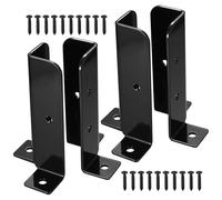 2 pz Basi per Pali di Terrazza, Supporti per Pali 2 x 2 Pollici, Ancoraggi per Pali, Base Supporto Nero per Pali Quadrati, Cassetta Postale, Ringhiere(Type a)