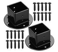 2 pz Basi per Pali di Terrazza, Supporti per Pali 2 x 2 Pollici, Ancoraggi per Pali, Base Supporto Nero per Pali Quadrati, Cassetta Postale, Ringhiere(Type B)