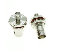 2 pz BNC A SMA Connettore Presa Q9 BNC Femmina A SMA Femmina Spina O-ring Paratia Montaggio A Pannello Dado Ottone Nichelato RF coassiale