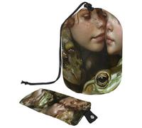 2 Pz Borsa Cosmetica Secchio Viaggio Trucco Borse Grande Capacità Morbido Impermeabile Portatile Coulisse Borsa Cosmetica, Principe Rana Principessa dell'Infanzia, Principe rana Principessa
