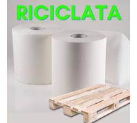 2 pz. - Carta Rotoloni Industriali - Bobina Carta Riciclata - 800 strappi - Rotolone carta Ecologico Asciugatutto Bianca - 1,5 KG - 1600 strappi - 3kg totale