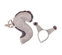 2 pz Cartoon Orecchie di Scoiattolo Forma Hairband Colore Cosplay Animali Coda Accessori Per Ragazzi Ragazze Bambino Del Partito Della Fascia Della Fascia Per Le Donne Novità Donne Halloween Festa di