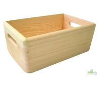 2 PZ CASSETTA CONTENITORE PORTATUTTO LEGNO ABETE MASSELLO 30x20xh14 CM ORGANIZER