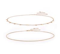 2 Pz Catenina per Pancia, Sexy Catena per Vita Regolabile Gioielli per il corpo Bikini Catene per il Corpo con Cintura in Lega per Donne Adolescenti Regalo Estivo per la Spiaggia (Stile 1)