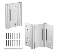 (2 pz) Cerniera Doppia Azione 76mm,Acciaio inox massiccio ispessito (Max 30kg), Regolabile e Autochiudente,argento,per Porte a Battente,Saloon,Bar,Ristoranti,Cucine,Banconi,Uso Interno/Esterno