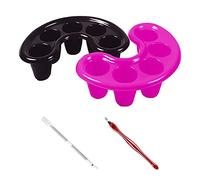 2 Pz chiodo Soak Off ciotole con 1 Pz doppio-Headed cuticola Pusher e 1 Pz a forma di V Cuticola Trimmer coltello, addensato di plastica Nail Polish strumento, Nail Polish Remover ciotola.