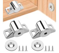2 Pz Chiusura Magnetica Argento Fermaporte magnetico a calamitaLega di Zinco Chiudiporta Magnetico Calamite per Mobili Chiusura con 6 Viti Magneti per Ante Mobili per Armadietto