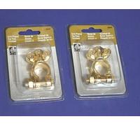 2 Pz Color Oro Placcato Top Post Batteria Ricambio Terminali Deka East Penn