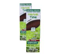 2 pz Colore naturale per capelli Henné Henna N°6 Chioccolato 'Herbal Time' 75 ML