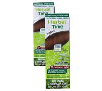 2 pz Colore naturale per capelli Henné N°10 Marrone naturale 'Herbal Time' 75 ML