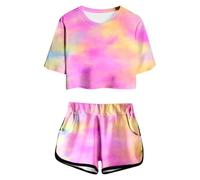 2 Pz Completino Bambina Set Completo Estivo Neonato di Abiti per Neonati T-Shirt Maniche Corte Ricamate Bambini Due Pezzi Eleganti Conforto garantito Tutto Il Giorno