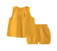 2 Pz Completino Bambina Set Completo Estivo Vestiti Coordinati per Il Tempo Libero di Pezzi con Tuta da Ginnastica T Shirt Manica Corta e Pantaloncini Neonato Ragazze 1-4 Anni