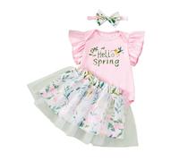 2 Pz Completino Bambina Set Tinta Unita Abbigliamento T-Shirt e Pantaloncini Tutina Neonato Casual Design Regalo Festivo Sportiva per 6 Mesi-5 Anni