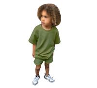 2 Pz Completino Bambino Set Abbigliamento per Bambini Estivi Outfit Neonato T-Shirt e Pantaloncini Maniche Corte Ricamate Design Regalo Festivo Conforto garantito Tutto Il Giorno