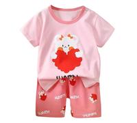2 Pz Completino Bambino Set,Body Estiva Neonato Set di Magliette Tessuto Traspirante Cotone e Lino Maglietta Pantaloncini Tuta 1-8 Anni Conforto garantito Tutto Il Giorno