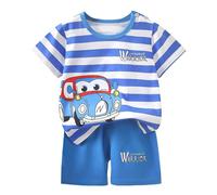 2 Pz Completino Bambino Set,Body Estiva Neonato Set di Magliette Tessuto Traspirante Cotone e Lino Maglietta Pantaloncini Tuta 1-8 Anni Conforto garantito Tutto Il Giorno