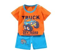 2 Pz Completino Bambino Set,Completo Estivo Neonato Set Outfit Abbigliamento Bimbo Completini e Coordinati Gentiluomo T-shirt Maniche Corte Ricamate Design Regalo Festivo per Ragazzi 1-4 anni