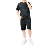 2 Pz Completino Bambino Set Completo Estivo Neonato Unisex+Pantaloncini Bimbo Completini e Coordinati Gentiluomo Completi Estivi Tutina Casual Taglie da 6 a 14 Anni