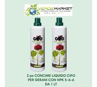 2 PZ CONCIME LIQUIDO PER GERANI CIFO NPK 5-6-6 DA 1 Lt CON MICROELEMENTI