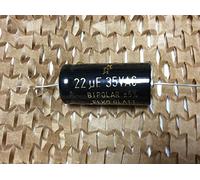 2 pz. Condensatore bipolare Frequenza assiale 22uF 35VAC 5% 18x39 85°C