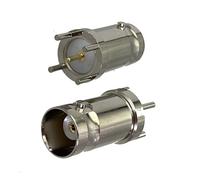 2 pz Connettore BNC Jack Femmina Saldare PCB Mount Filo Terminali Dritto Adattatore Coassiale RF