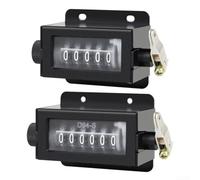 2 pz Contatore Meccanico Manuale Pull Tipo 0-99999 Manopola di Reset Metallo Tally per Pressa Industriale Punch Macchina Nero 5,7 cm
