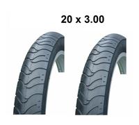 2 pz.COPERTONE-PLEUMATICO FAT BIKE 20 x 3.0 Rigido Nero - ETRTO R76-406