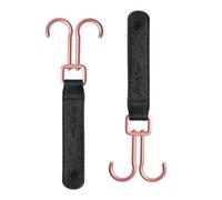 2 pz/coppia di ganci per passeggini con doppio gancio organizer con rotazione a 360 gradi per borse pannolini, biberon e accessori