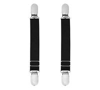 2 Pz/Coppia di Reggicalze Elastiche Regolabili Multifunzionali con Cinghie Dritte e Chiusura in Metallo (Nero)