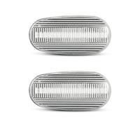 2 Pz Dinamica Luce di Indicatore Laterale Freccia Segnale Girata Lampada Lampeggiante for Alfa Romeo Mito 955 47 937 GT Fiat Bravo II Hatchback(Clear lens)