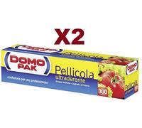 2 PZ DOMOPAK PELLICOLA ULTRADERENTE 300MT DISPENSER PROFESSIONALE